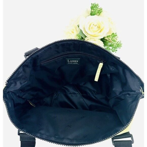 Vintage Ralph Lauren Monogram Nylon Tote Hand Bag Purse Green Y2K - Picture 5 of 13